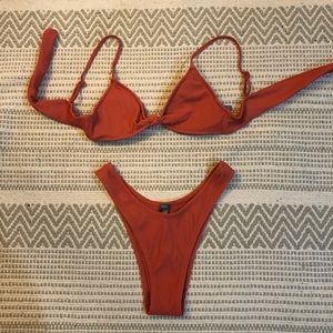 Aerie high leg bikini set